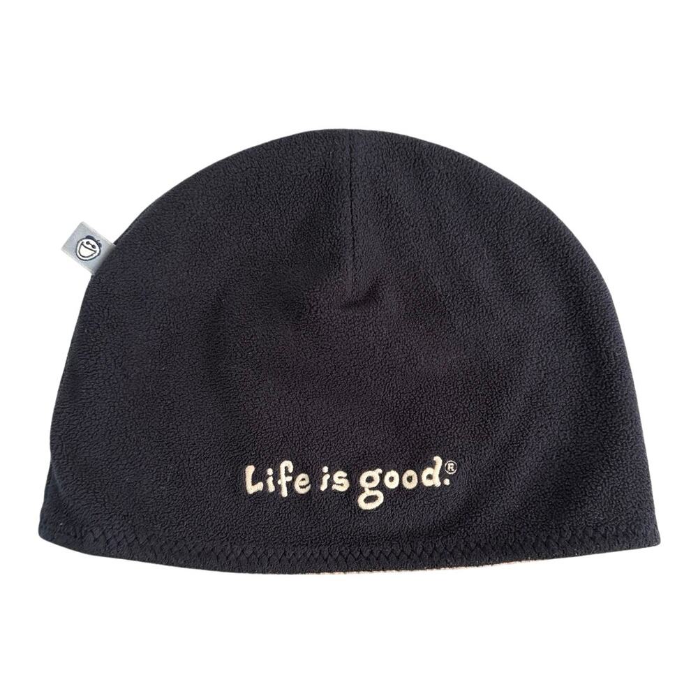 Life is Good reversible beanie tan black